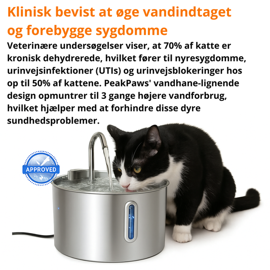 PeakPaws Rustfrit Stål Springvand