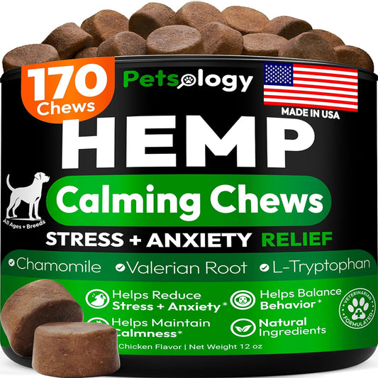 Hemp Calming Chews for Dogs - 170 Dog Calming Chews