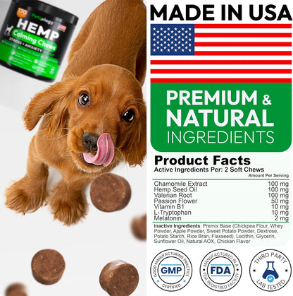 Hemp Calming Chews for Dogs - 170 Dog Calming Chews