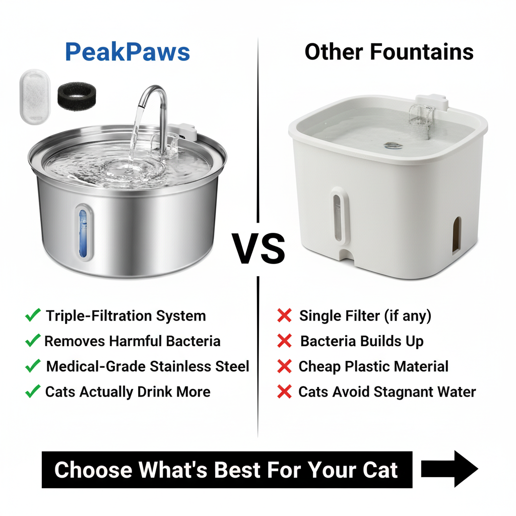 PeakPaws Rustfrit Stål Springvand