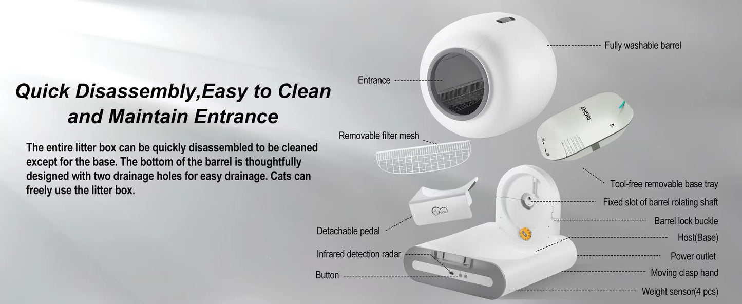 Smart Self-Cleaning Cat Litter Box – Automatic, App-Controlled & Odor-Free