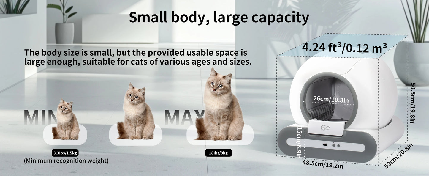 Smart Self-Cleaning Cat Litter Box – Automatic, App-Controlled & Odor-Free